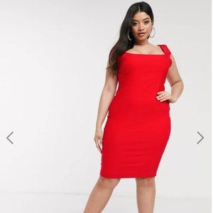 ASOS Curve Red bodycon dress